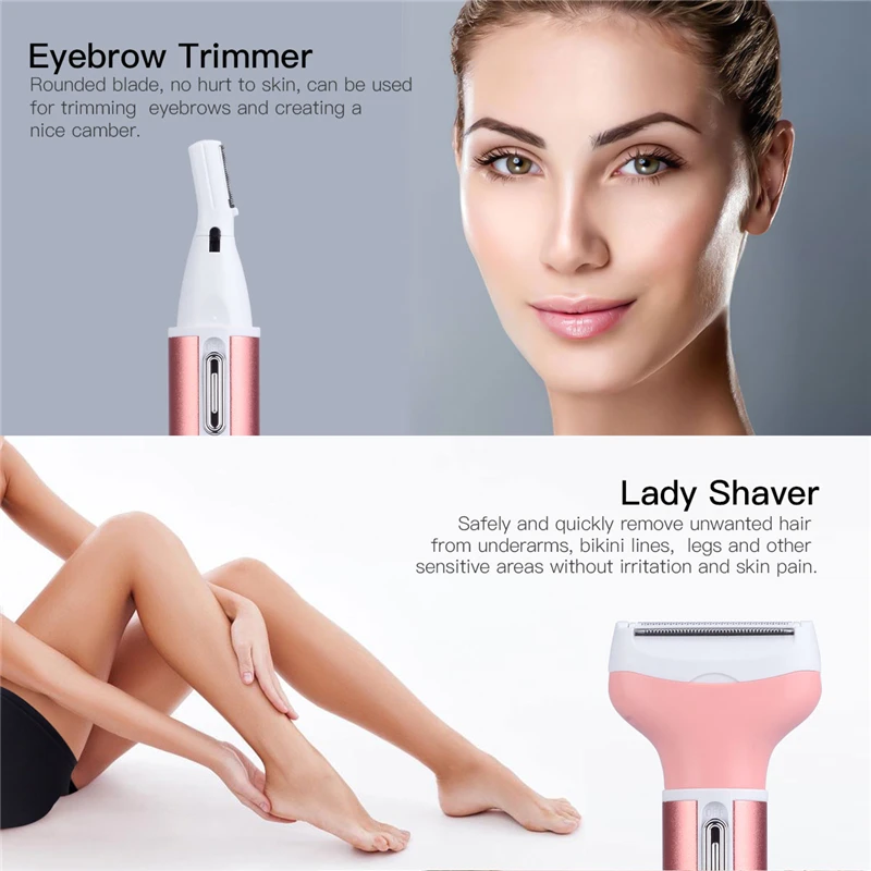 

4 in 1 Epilator Female Eyebrow Trimmer Women Shaver Hair Removal Razor Face depilador Lady Bikini Depilatory Shaving Machine47