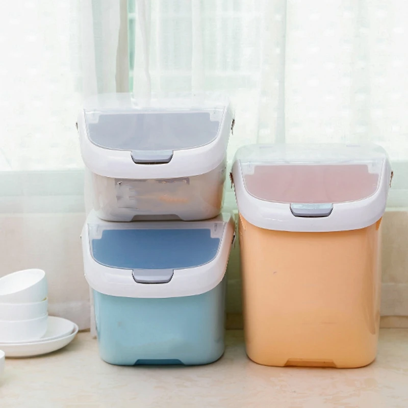 

Rice Storage Box Sealed Moisture-Proof Large Capacity Grain Flour Container Kitchen Rice Storage Box Flip Cover CNIM Hot
