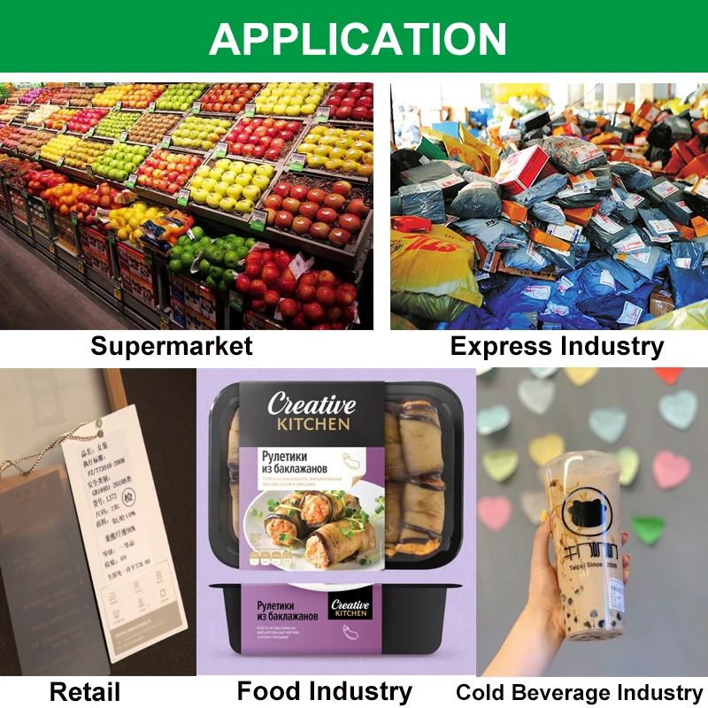 Термопринтер 58 мм с бумажной этикеткой стикер штрих кода водонепроницаемый