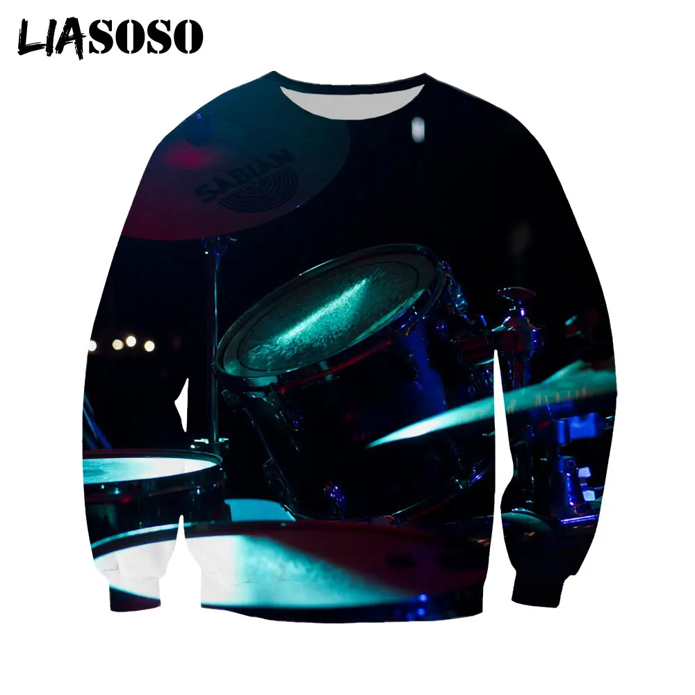 

LIASOSO 3D Print Music Instrument Drum Hoodie Men Women Casual Long Sleeve Sweatshirt Harajuku Pullover Autumn Sweater