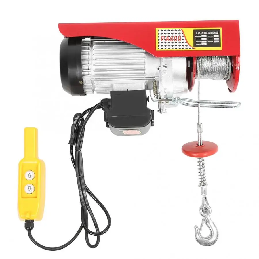 

1150W Electric Hoist Cable Winch Motor Rope Stroke Cable Hoist Cable Winch Crane Lifting Tools For Boat Car Wound Load 300/600kg