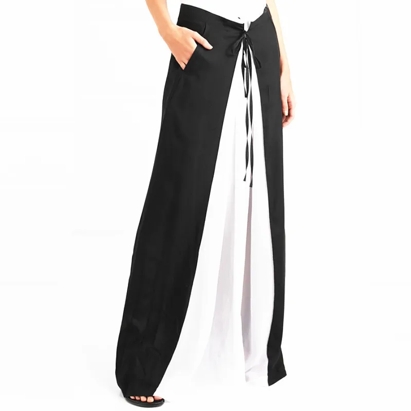 

Новые европейские женские шифоновые черные белые Многослойные макси с высокой талией богемные пляжные длинные юбки Свободные женские юбки