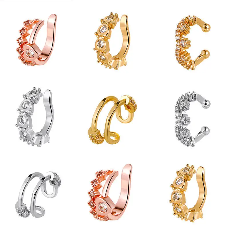 

Fake Without Piercing Cuff Earring Ear Cuff Wrap Rock Earring Cuff No Piercing Women Clip Adjustable Helix Cartilage Conch Gift