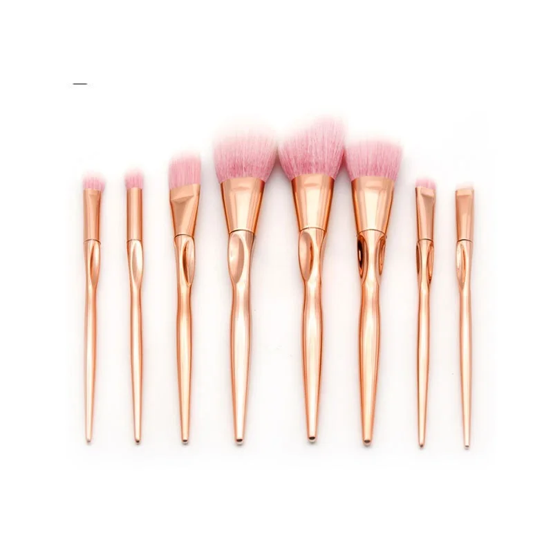 4/8 шт. набор Золотое сердце Форма розовые волосы кисти для макияжа косметический