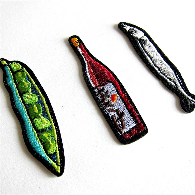 10 teile/los Japan Kawaii Wein Pea Fisch Patches Eisen auf Abzeichen Streifen Mode Kleidung Appliques Nähen Stickerei Billige Aufkleber – Detail 6
