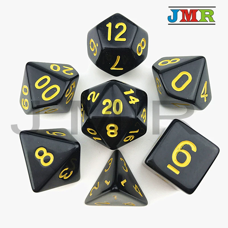 Желтый цвет высшего качества DND 7 шт./лот набор игральных костей D4 D6 D8 D10 % D12 D20