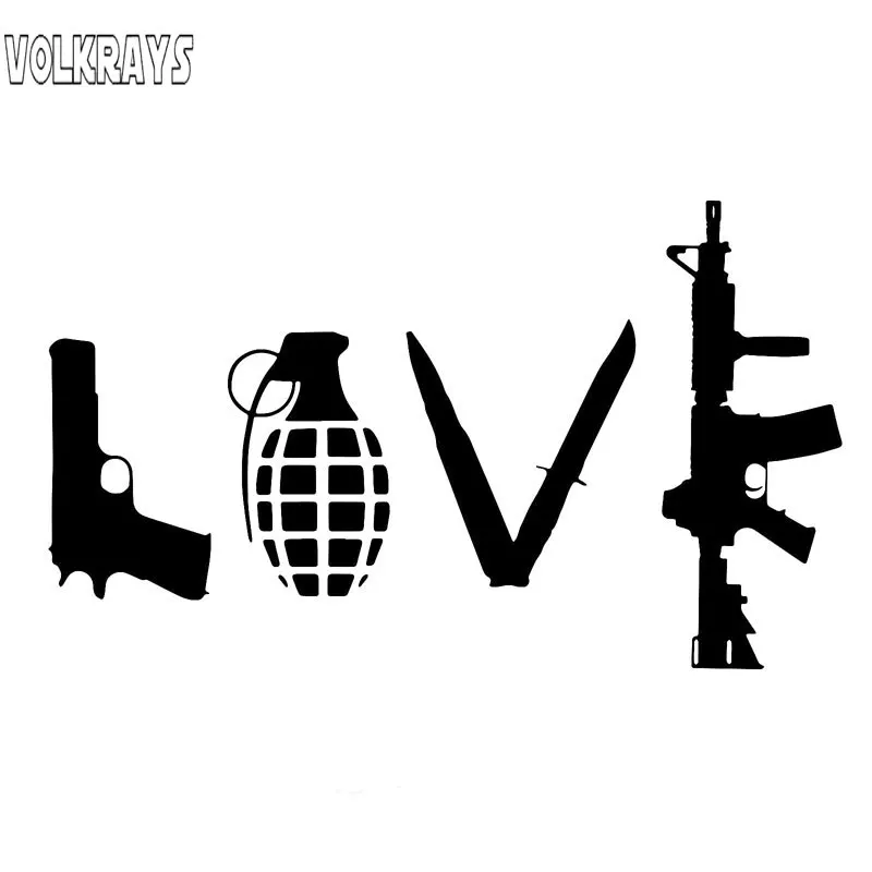 Volkrays индивидуальная Автомобильная наклейка любовь с пистолетом аксессуары для