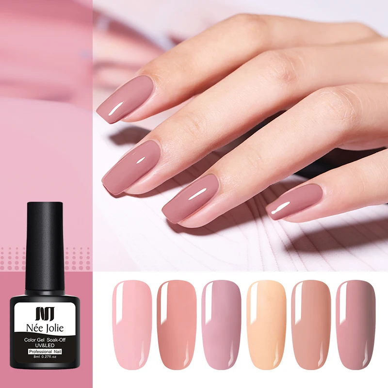 NEE JOLIE Гель лак для ногтей серый красный розовый матирующий украшения дизайна