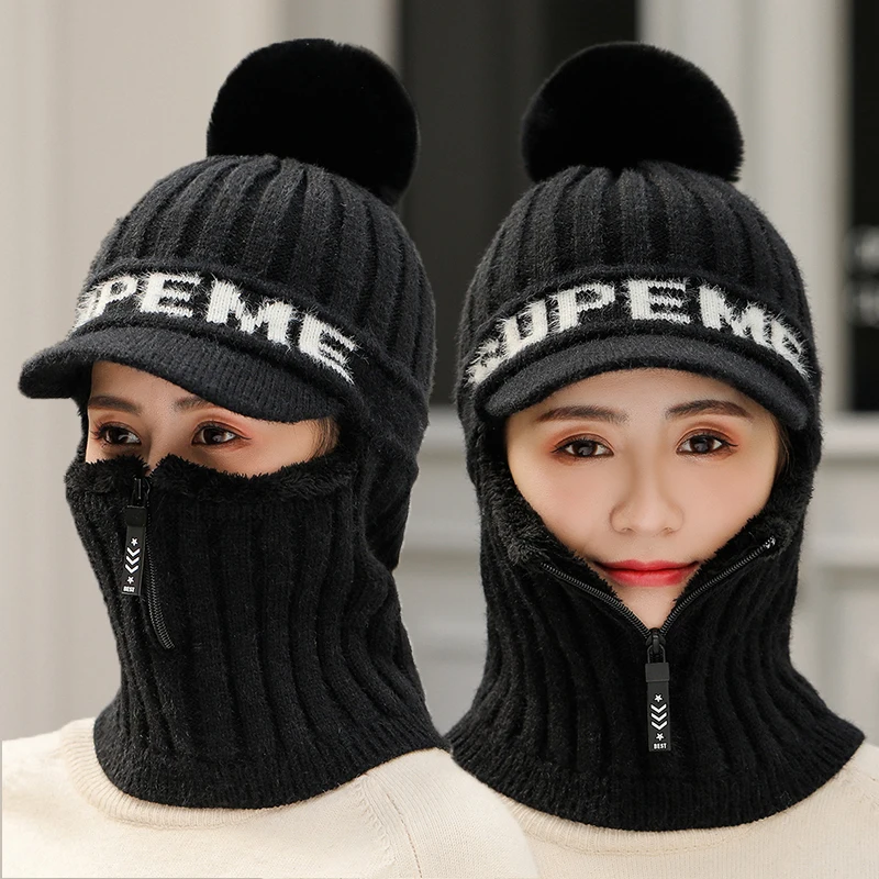 

winter style casual hollow out zipper women church hats fashion brand Korean Hipster knitted adult Caps streetwear letter new