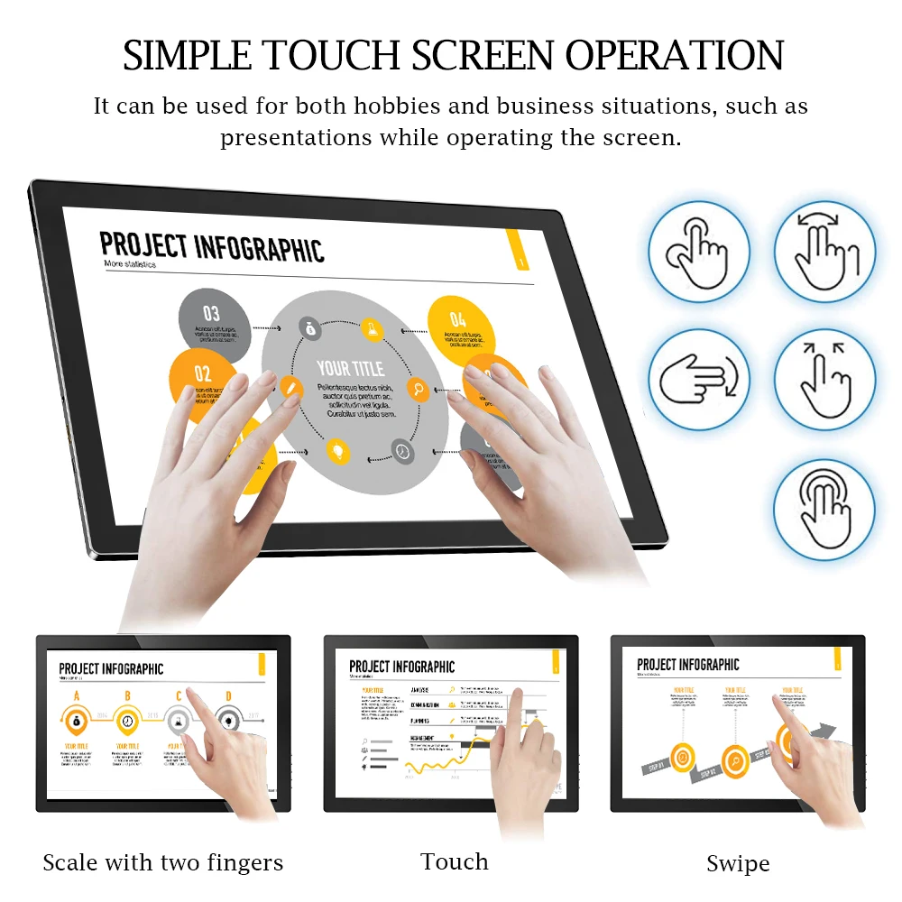 Bestellen 12,3 Inch Touch Screen-Monitor Full HD 1920 × 1280 Tragbare Monitor, MiniHD Und USB Typ-C Stecker Und Spielen Monitor, IPS Tragbare