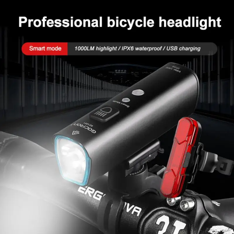 

1000 Lumens Bicycle Light Rainproof USB Charging Cycling Lights Headlight Aluminum Alloy Flashlight Bike Light Riding Equipment