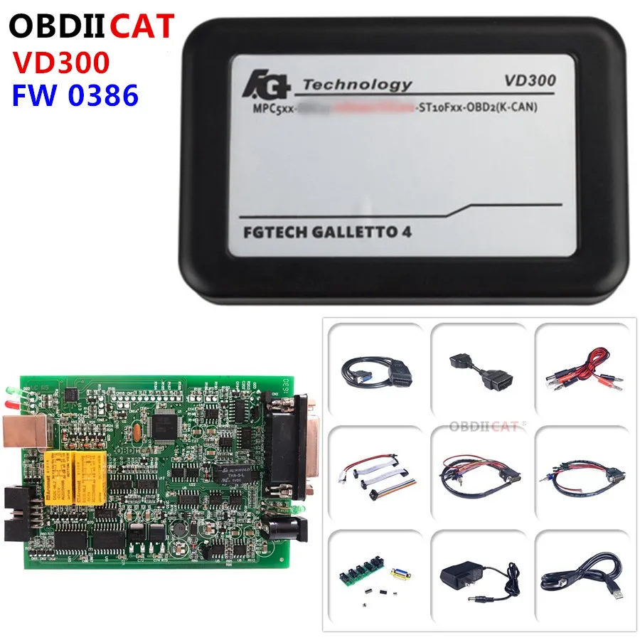 Высокое качество V54 FGTech Galletto 4 Master BDM-TriCore-OBD функция FG Tech VD300 ECU 0475/0386 | Автомобили и