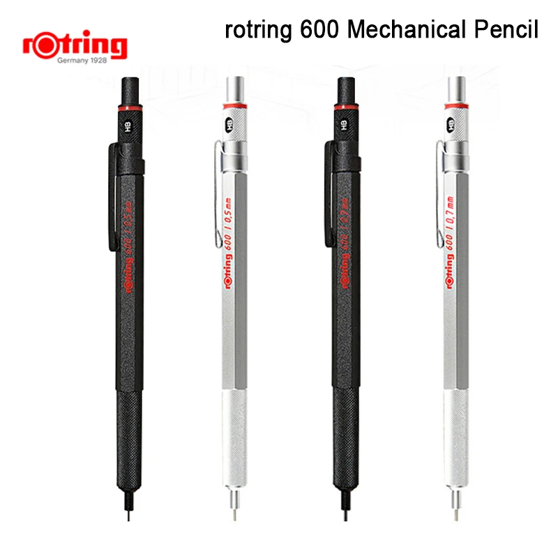 Механический карандаш Rotring 600 0 5 мм/0 7 мм черный/серебристый металлический