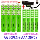 Аккумуляторная батарея AA, AAA, 1,5 в, 3800 мА  ч + 3000 мА  ч, никель-металлогидридная, для фонарика, mp3-камеры, игрушки, пульт дистанционного управления, предварительная зарядка