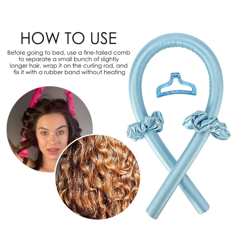 

Heatless Curling Rod Headband No Heat Curls Silk Ribbon Hair Rollers Wave Formers Hair Curlers DIY Hair Styling Tools Robe curls