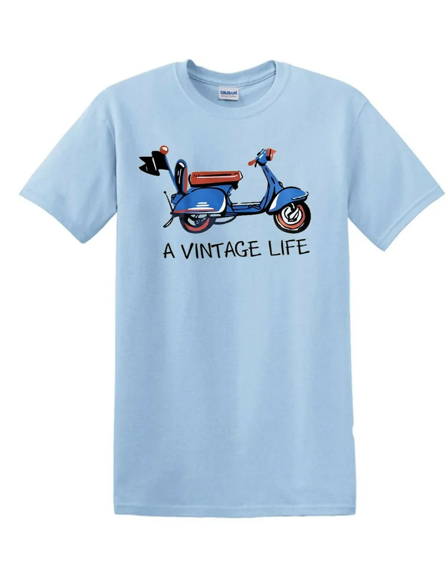Футболка в винтажном стиле Life Vespa модная футболка ретро повседневная одежда
