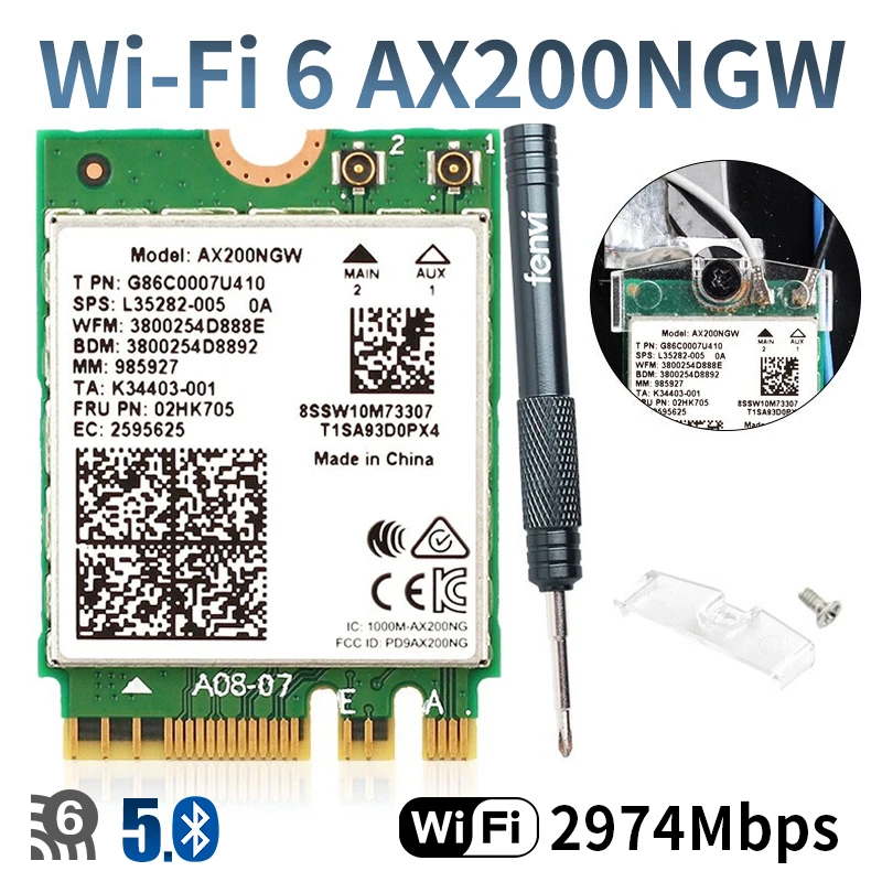 Двухдиапазонный беспроводной AX200NGW 2 4 Гбит/с 802.11ax Wi-Fi 6 AX200 M.2 NGFF WiFi Wlan карта Bluetooth 5 0