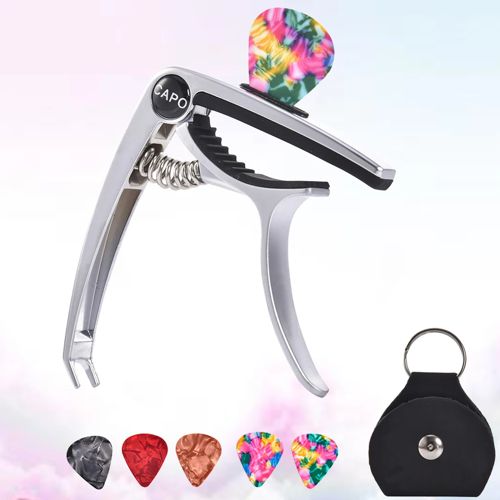 1 Набор музыкальный инструмент Тюнинг зажим с 5 шт пластиком для гитары укулеле