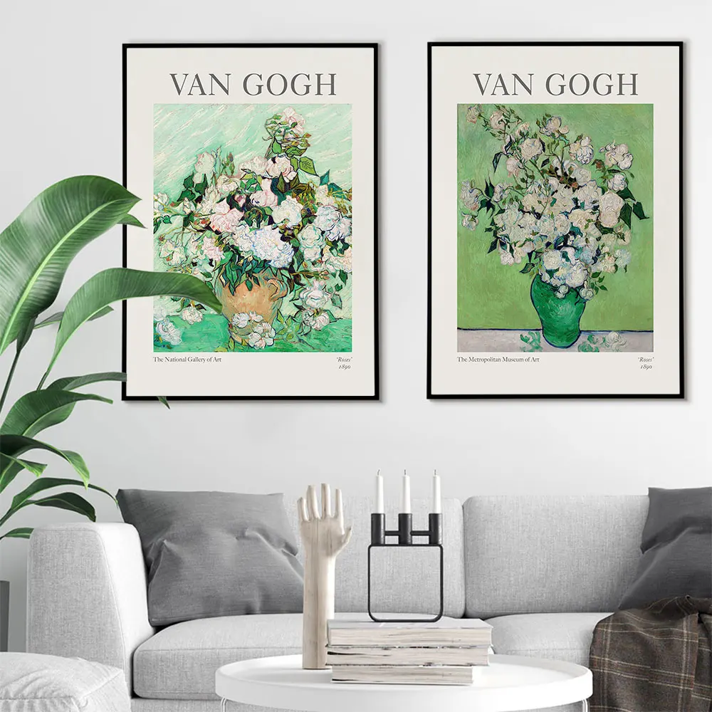 

Van Gogh Roses Poster Vintage Floral Canvas Painting Abstract Flower Art Print Modern Wall Picture For Living Room Home Decor