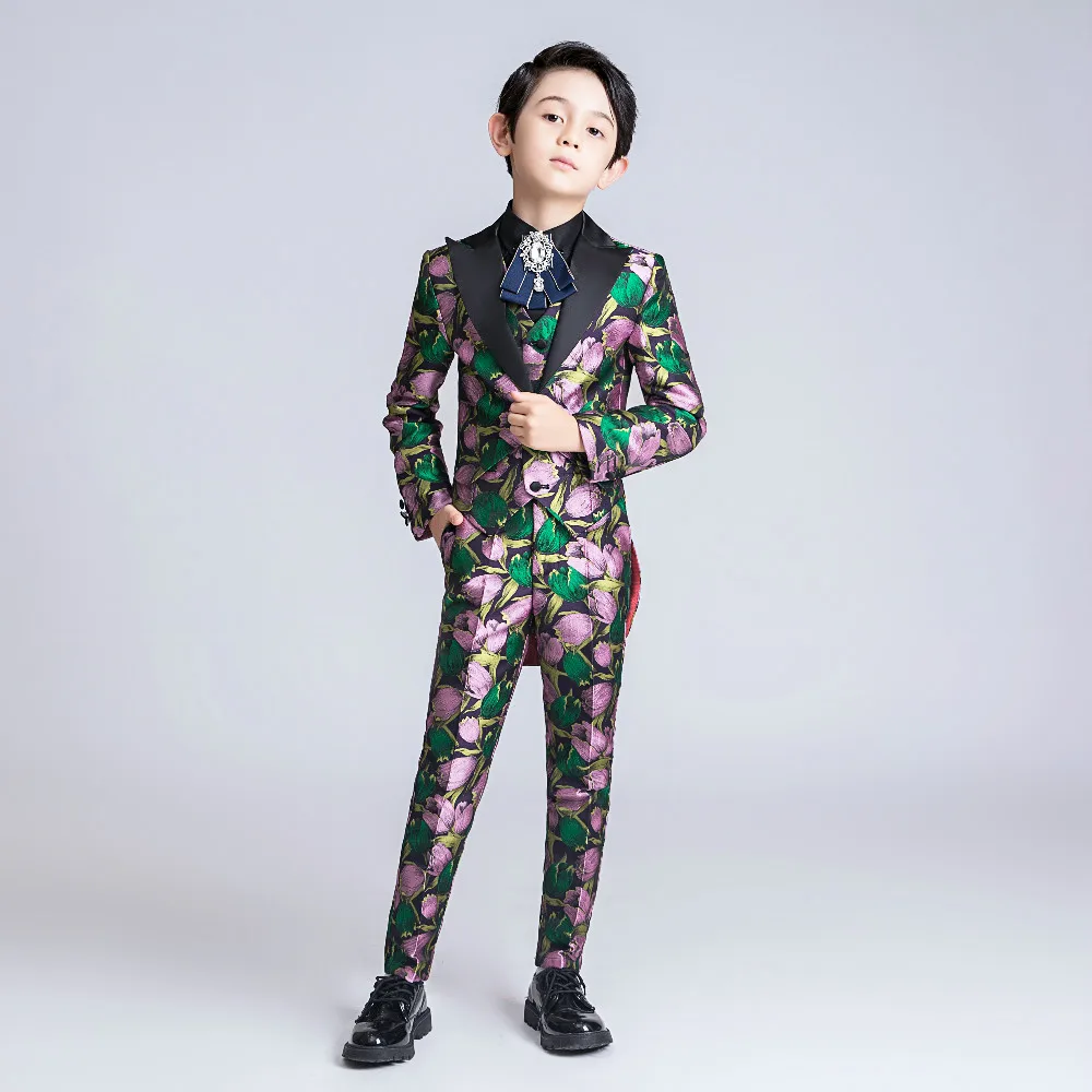 YuanLu/Детские костюмы для мальчиков роскошный смокинг блейзер свадебной вечеринки