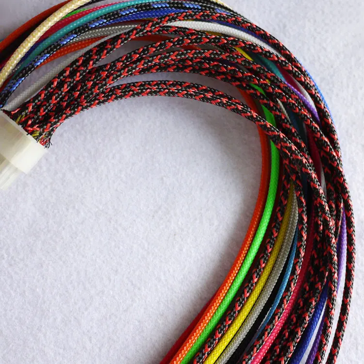 Черная красная ПЭТ плетеная проволочная втулка 2 4 6 8 10 12 14 16 18 20 25 мм плотная