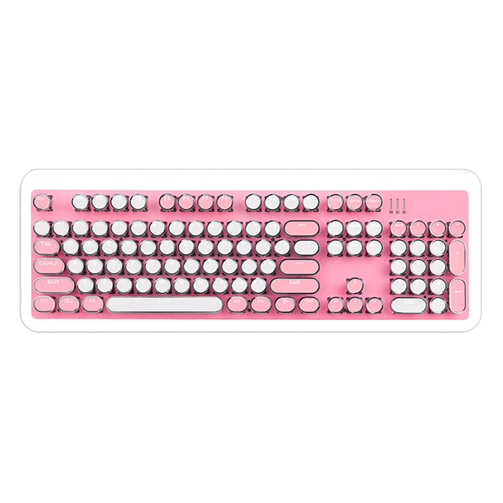 

Electroplated Round Mechanical Keyboard 104 Keycaps PBT Translucent Keycaps Mechanical Game Keycaps (Keycaps Only)