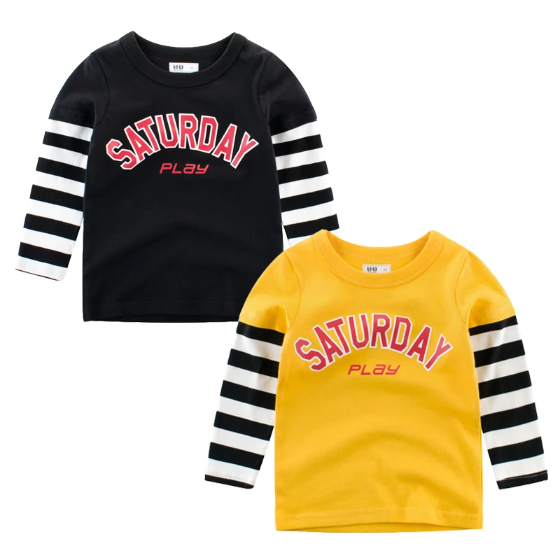 

Baby Boys Clothes 2021 New Spring Autumn Tops T-Shirts Kids Cartoon Tee Children For 2-7 Years Old Long Sleeve Cotton Splicing
