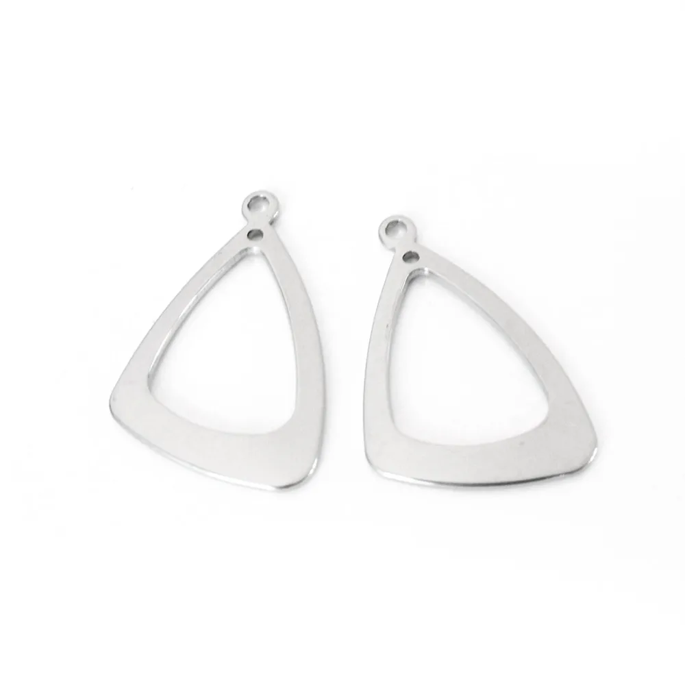 

10pcs/lot 22x34mm Silver Tone Stainless Steel Triangle Metal Stamping Blank Tags for DIY Drop Earrings Jewelry Making