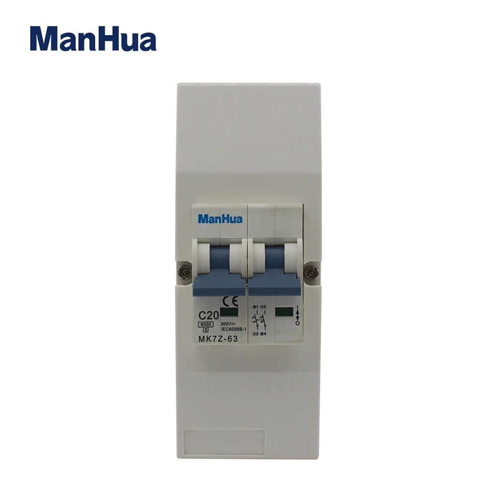 ManHua 2P DC Air Automatic MK7Z-63 C20E Voltage Relay Disjunctor Miniature Circuit Breaker with Shell | Обустройство дома