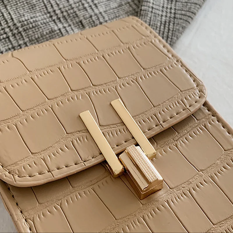 

Women's Tote Shoulder Cross Body Handbags Fashion Crocodile Pattern PU Leather Solid Mobile Phone Mini Black Clutch Bags