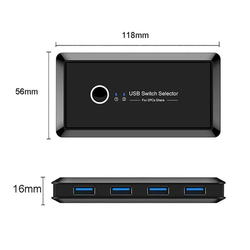 

USB KVM Switch USB 3.0 2.0 Switcher 2 Port PCs Sharing 4 Devices for Keyboard Mouse Printer Monitor USB 2.0 3.0 Switch Selector