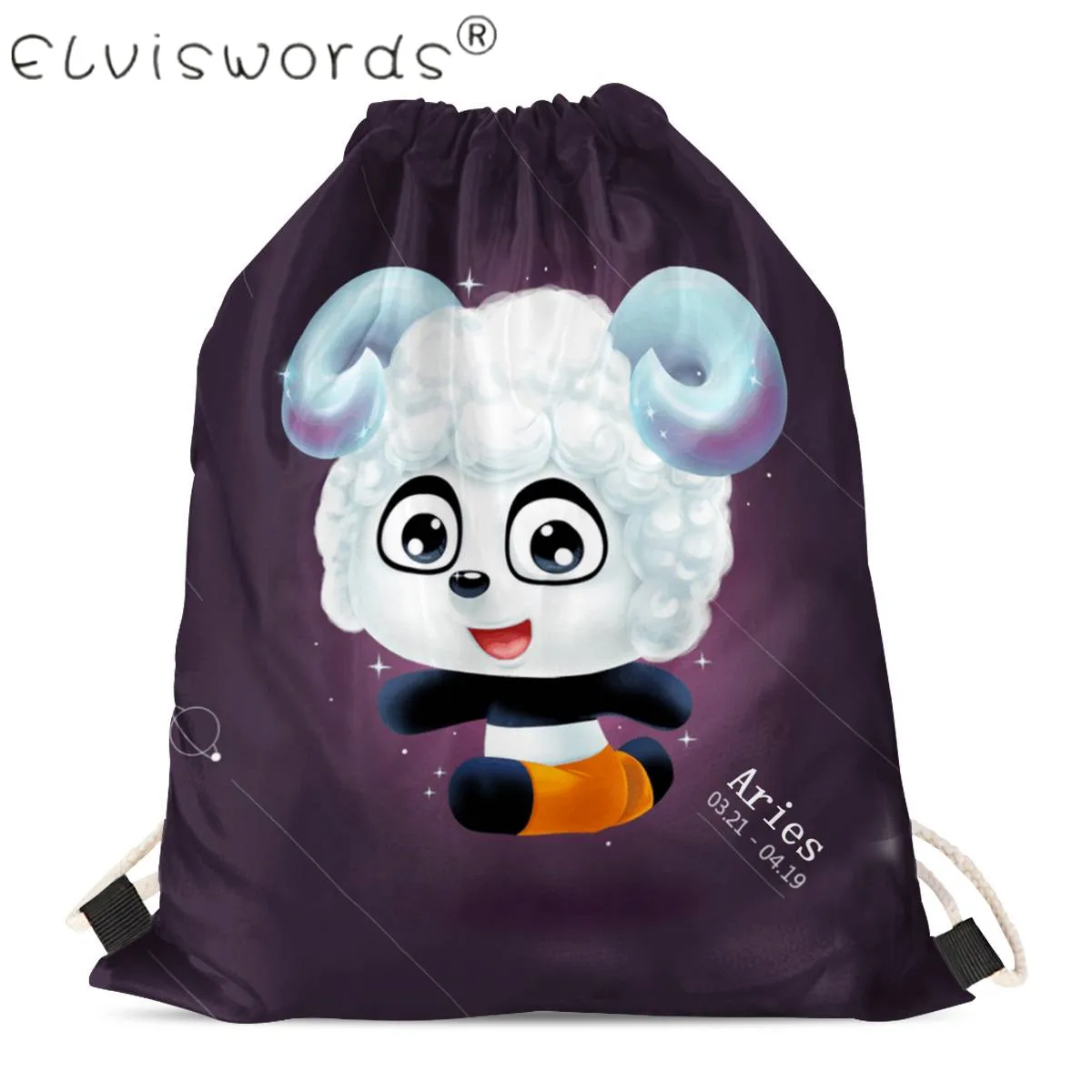 ELVISWORDS Twelve Constellation Cute Panda дизайнерские сумки на шнурке синие зеленые розовые