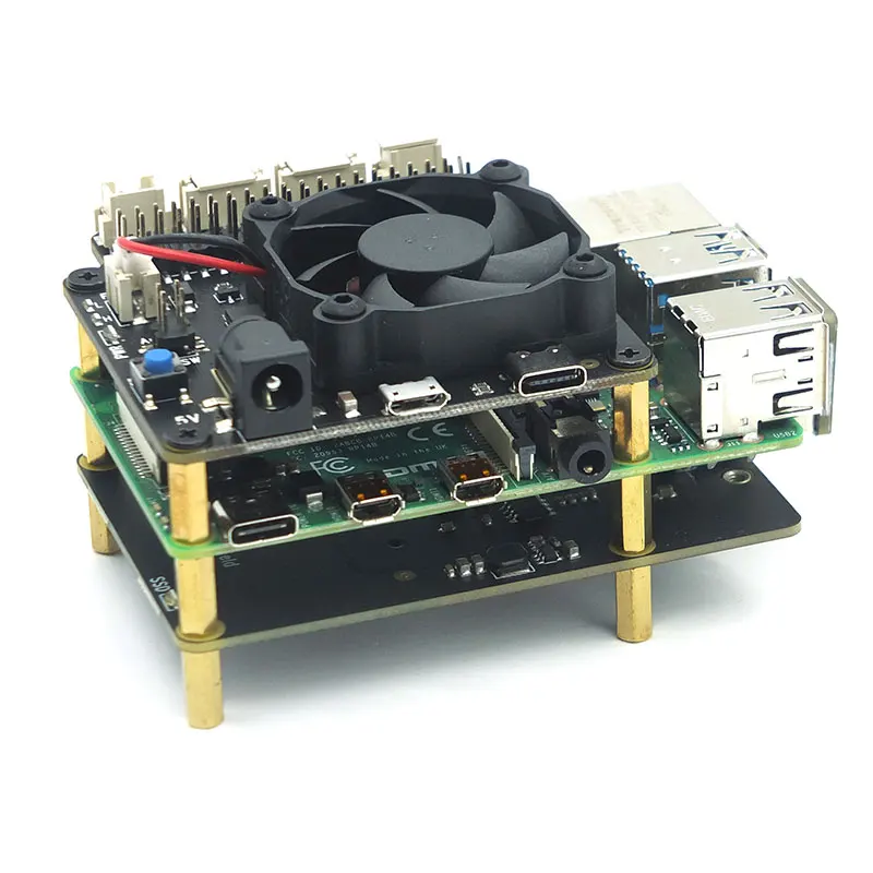 Плата расширения Raspberry Pi 4B + X856 V1.0 mSATA SSD умная плата mgmt X735 с автоматическим