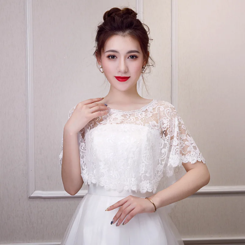 Женское кружевное болеро элегантный вечерний накидка невесты Свадебный жакет 10
