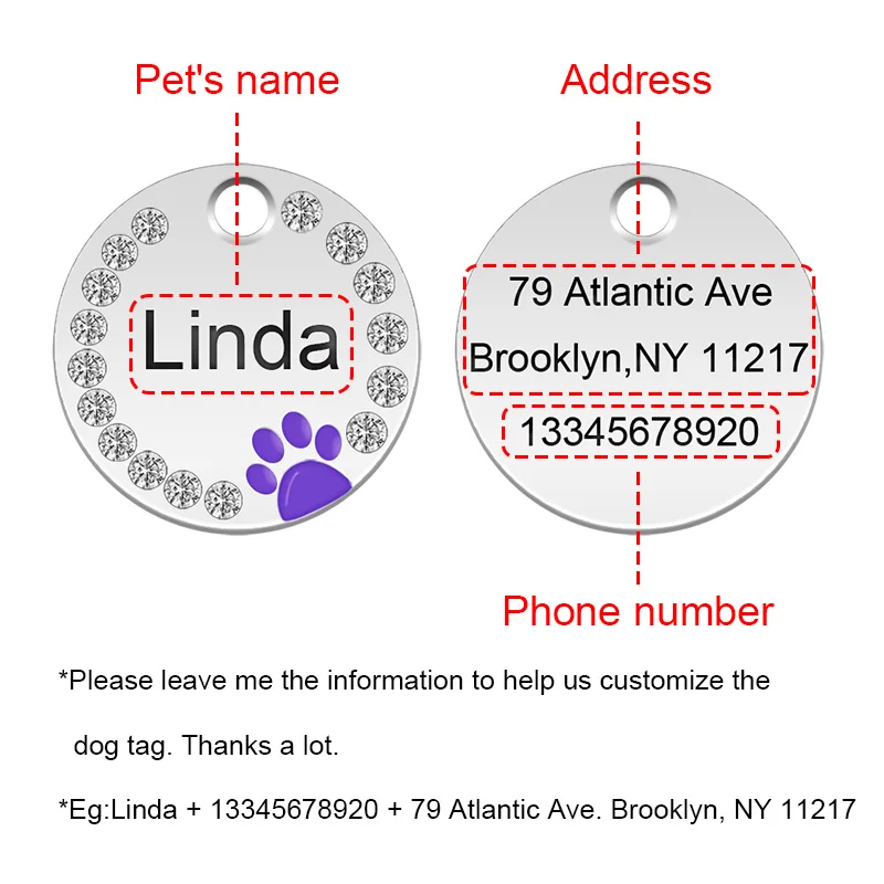 Бесплатная гравировка бирка для собаки аксессуары ошейника питомца анти