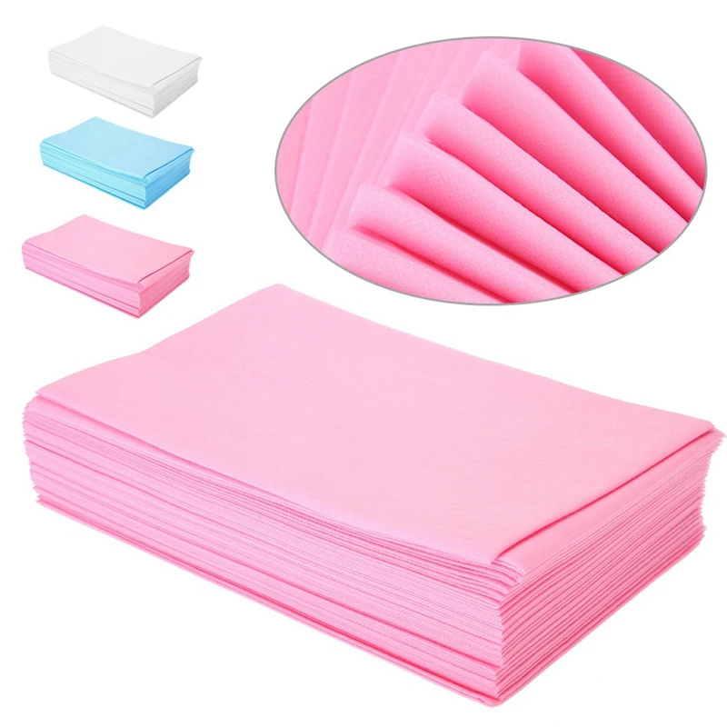 

100Pcs/Set Disposable Thicken Non-Woven Beauty Salon Massage Bed Cover Sheets, 70X180cm, Pink