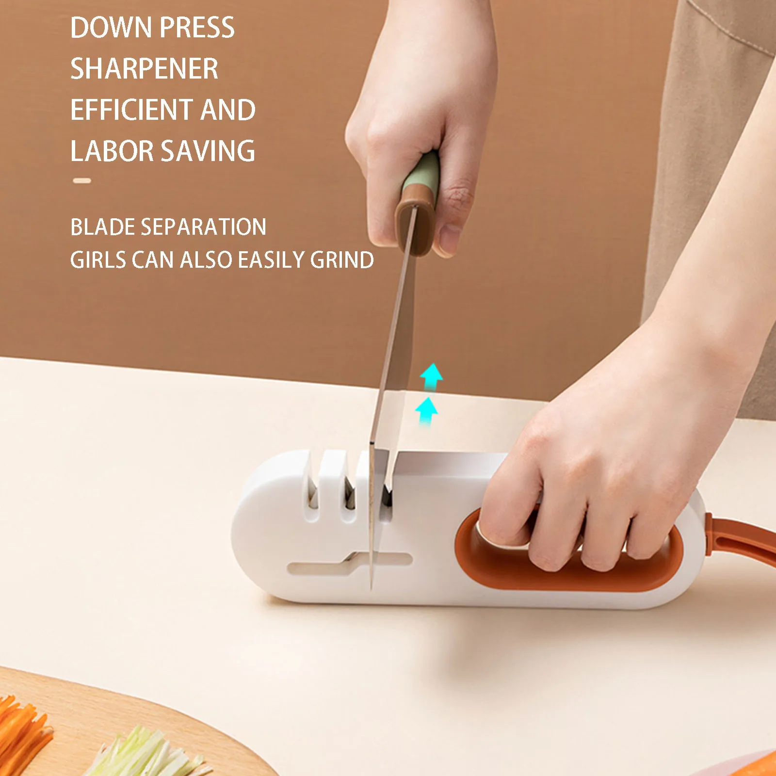 Точилка для ножей 4 в 1 стальной точильный камень вольфрам алмаз и керамика