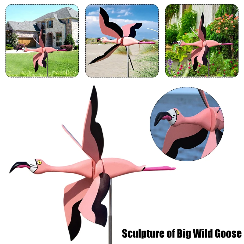 

Wild Geese Windmill Wooden Art Sculptures for Garden Lawn Decoration Children's Gifts HK3