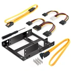 Металлический кронштейн для двух жестких дисков с диагональю от 2,5 до 3,5 дюймов, держатель для жестких дисков с двойной SATA и SATA, для настольных компьютеров