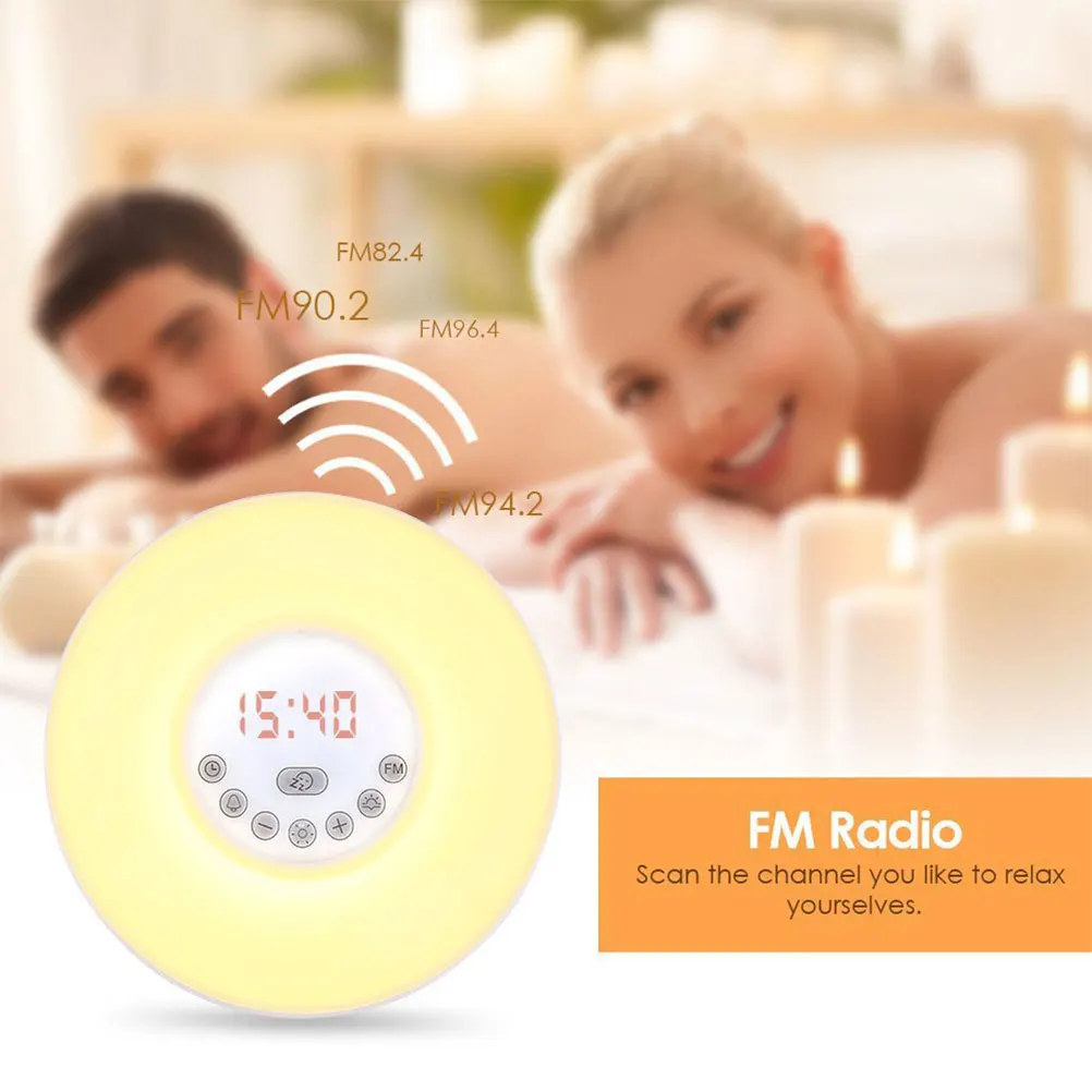 Настольные часы FM радио будильник с подсветильник кой и функцией