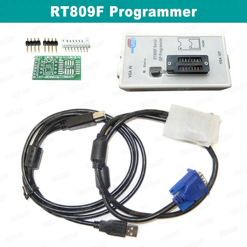 Лидер продаж RT809F ISP lcd программатор+ 11 адаптеров SOP8 IC тестовый зажим+ SOP8/TSSOP8 адаптеры KB9012 плата - Цвет: RT809F