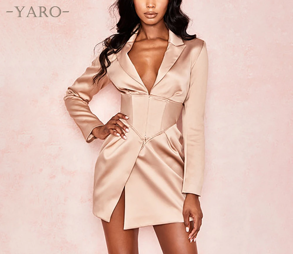 Осеннее женское платье однотонное офисное для девушек v-образный ворот