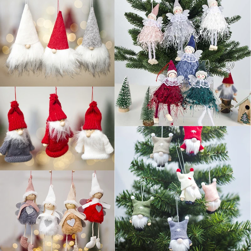 1 шт. Рождественская висячая шерсть милый Санта-Клаус угол орнамент для