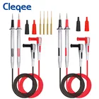 Тестовый провод Cleqee P1505B с двойным силиконовым слоем, датчики для мультиметра, 4 мм, штекер типа банан, острый, Запасные иглы, 1,5 м, 1000 В10 А