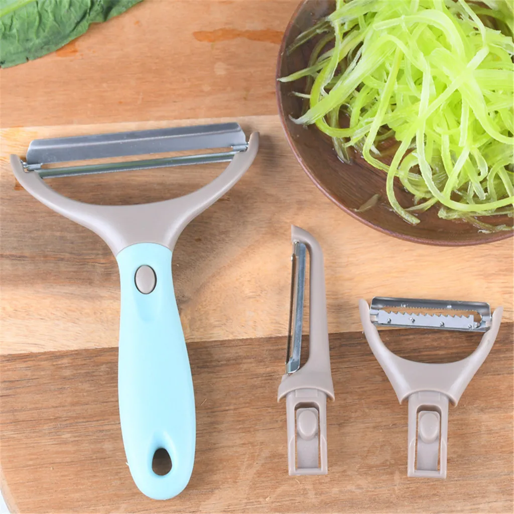 Upgraded Peeler Set of 3 Professional Vegetable Fruit Plastic Multifunctional Transformation Melon Planer Three-piece |