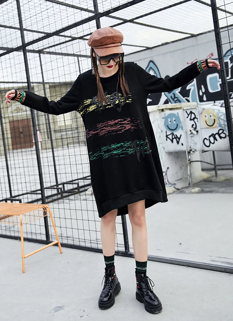 Max LuLu модные японские панковские уличные женские сексуальные Полосатые черные платья из хлопка с принтом Vestidos Женская повседневная одежда
