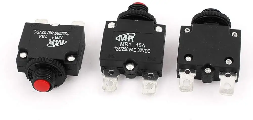 Overload Protector Circuit Breaker Ac125v/250v 15a 3pcs