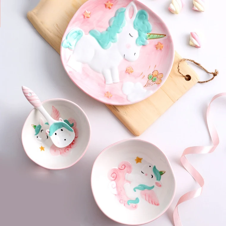 Бытовая Посуда с мультяшными животными ложка милая керамическая посуда