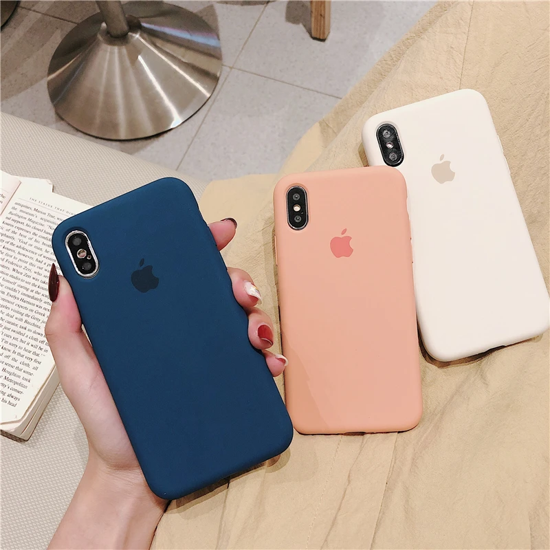Жидкий силиконовый чехол для телефона iPhone 6S 7 8Plus X XR XS Max мягкая Бегония