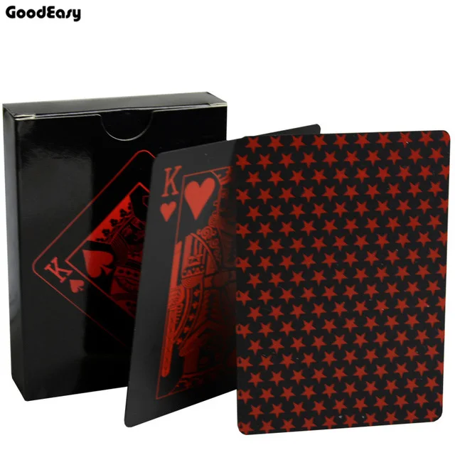 Black red-silver 10 deck качество черный-Серебряный Водонепроницаемый Пластиковый магический Набор Игральных Карт прочный покер настольная игра Техасская Магическая коробка-упакованная - Цвет: Black red-silver